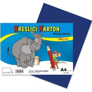 Blok Kreslicí karton barevný A4/50/180g - tmavě modrá, STEPA ,balení 50 ks 557012