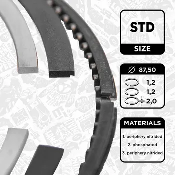 Píst motoru Sada pístních kroužků ET ENGINETEAM R1012600