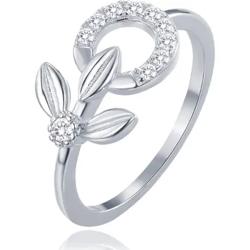 Prsten MINET Elegantní stříbrný prsten kytička s bílými zirkony