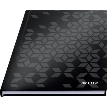 Zápisník Zápisník "Wow", černá, čtverečkovaný, A5, tvrdé desky, 80 listů, LEITZ