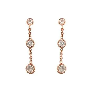 Náušnice Stříbrné pozlacené náušnice visací zirkony