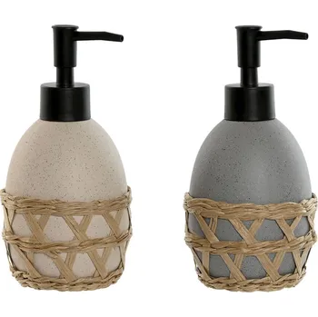 Koupelový kartáč Dávkovače mýdla Home ESPRIT Dolomite Krémová Šedá (9 x 9 x 18,5 cm) (2 kusů)