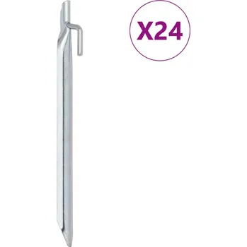 Stanové kolíky 24 ks ve tvaru V 24 cm Ø 20 mm pozinkovaná ocel