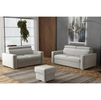 Sedací souprava Sedací souprava Petrit 3+2+taburet Paros světle šedá