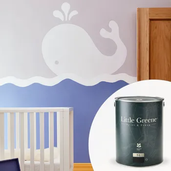 barva na zeď Little Greene Barva na štukovou zeď - Matná vysoce omyvatelná a odolná - 5L - Intelligent Eggshell Vyberte odstín:: Ballroom Cream (50)