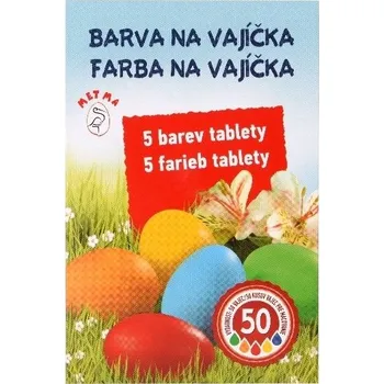 Velikonoční dekorace Barva na vejce v tabletách mix 5 barev
