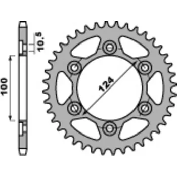 Nářadí na motocykly Ocelová standardní zadní řetězová kola PBR 4366 - 525 4366.37.C45