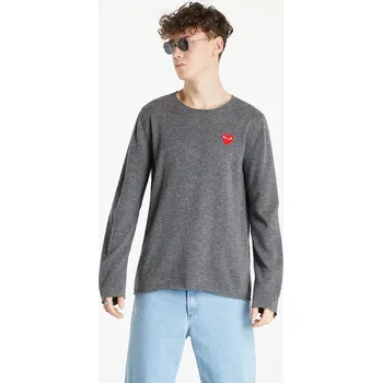 Dámský svetr Svetr Comme des Garçons PLAY Red Heart Crewneck Jumper Mid Grey L