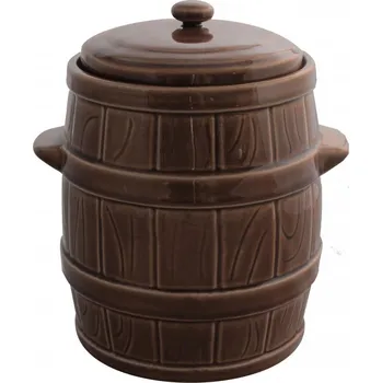 Keramický buclák 3l hnědý s poklopem /CH4283