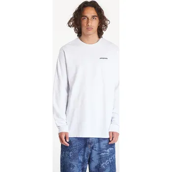 Pánské oblečení Tričko Patagonia M's LS P6 Logo Responsibili Tee White M