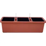 Truhlík samozavlažovací BERBERIS TRIO Terakota 117cm