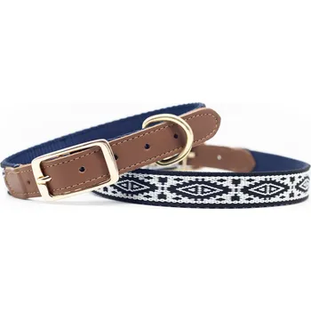 Obojek pro psa Sücü Kožený prošívaný obojek pro psy Navajo černo bílý 3/4´´ Velikost: XL