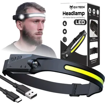 Čelovka LED ČELOVKA Nabíjecí ČELOVKA Silná Voděodolná Lampa DENSE USB-C