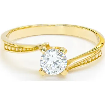 Prsten Zásnubní prsten ze žlutého zlata se zirkonem 7452260010102300
