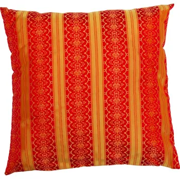 Povlak na polštářek HEDVA ČESKÝ BROKÁT Povlak na polštář brokát 50x50 PRUH GIRLANDA červená Koupit: povlak