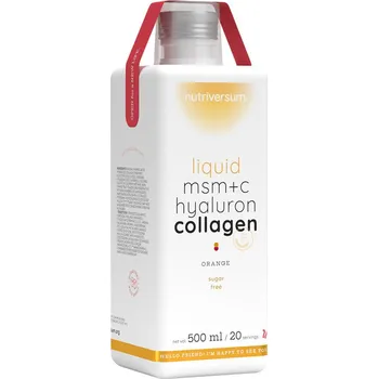 Kloubní výživa Nutriversum Tekutý MSM+C hyaluronový kolagen - Liquid MSM+C Hyaluron Collagen (500 ml, Pomeranč)