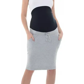 Těhotenská sukně Těhotenská sukně Belly Band světle šedá melange bavlněná Velikost: S