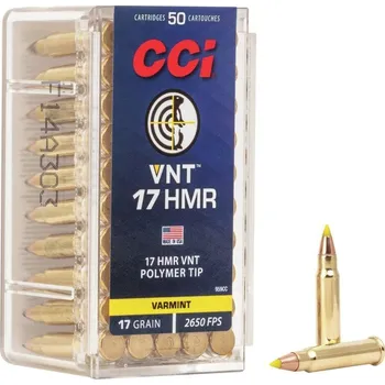 Příslušenství pro sportovní střelbu CCI Náboj kulový CCI, VNT Varmint. .17HMR, 17GR, VNT Polymer Tip