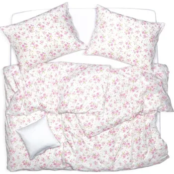 Povlečení SCANquilt povlečení KLASIK růžičky bílorůžová 140 x 200/70 x 90 cm