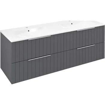 Koupelnový nábytek Sapho Cirasa Umyvadlová skříňka s dvojumyvadlem 141x54x46cm, carina strip, CR141-4141S-21