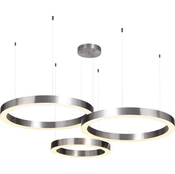 Moderní závěsné LED svítidlo CIRCLE 60+60+80 nikl do obýváku a jídelny Step into Design