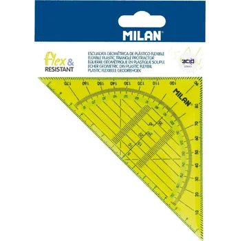 pravítka Úhloměr 14 cm MILAN Flex&Resistant (Acid série) - žlutý Milan