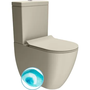 Klozet GSI Pura WC kombi, Swirlflush, spodní/zadní odpad, creta dual-mat, 880608P