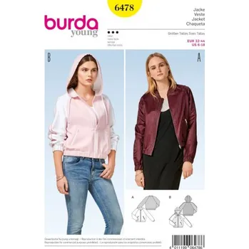 Nit Tištěný střih bomber, bunda s kapucí