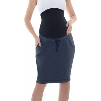 Těhotenská móda Těhotenská sukně Belly Band modrá melange bavlněná Velikost: XL