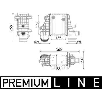 Chladič motoru Chladič turba MAHLE CI 553 000P