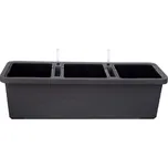 Truhlík samozavlažovací BERBERIS TRIO Antracit 117cm