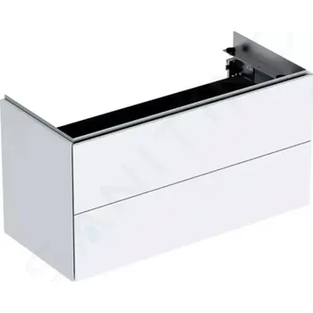 Koupelnový nábytek Geberit ONE Umyvadlová skříňka 90x47x40 cm, 2 zásuvky, s LED osvětlením a ovládáním výpusti, lesklá bílá, 500.385.01.1