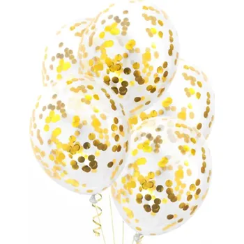Balónek Zlaté balónky s konfetami 30 cm - 4 ks