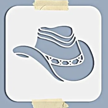 Plastová šablona, KOVBOJSKÝ MOTIV - KLOBOUK, 15x15cm, 1 kus