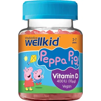 Fitness strava Vitabiotics Wellkid Peppa Pig Vitamin D 400 IU Strawberry Pouch 30 Gummies Příchuť: jahoda