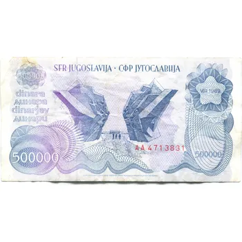JUGOSLÁVIE. 500.000 dinara 1989. Pi. 320.