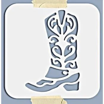 Plastová šablona, KOVBOJSKÝ MOTIV - BOTA, 15x15cm, 1 kus