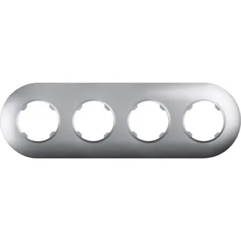 vypínač Elhard Kulatý čtyřrámeček Rondo, stříbrný