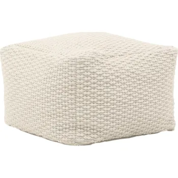 Taburet Bílý puf Kave Home Mascarell 60 x 60 cm