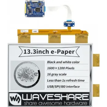 Elektronická stavebnice Waveshare 13,3" e-Paper displej HAT pro Raspberry Pi