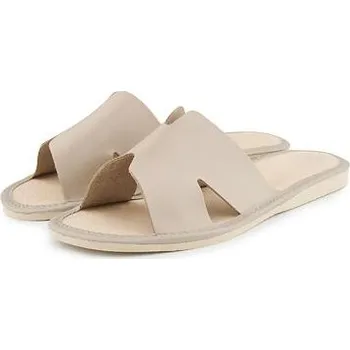 Dámské pantofle Vlnka Dámské letní kožené pantofle bez špice béžová velikost obuv dospělí 38