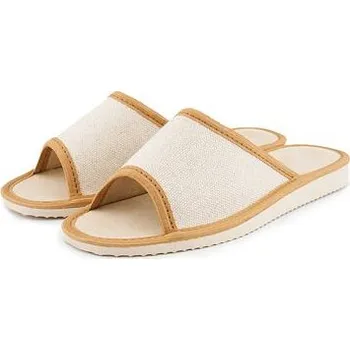 Dámské pantofle Vlnka Dámské letní lněné pantofle bez špice přírodní velikost obuv dospělí 36