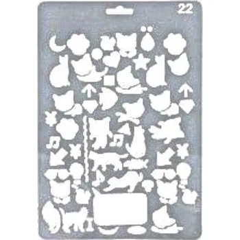 Plastová šablona, MIX KOČIČÍCH MOTIVŮ, 26 x 17,4 cm, 1 kus