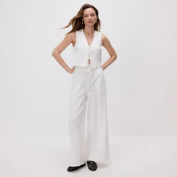 Dámské kalhoty Reserved - Bavlněné kalhoty - bílá - ST267-00X - ST267-00X-L