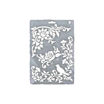 Plastová šablona, KVĚTINOVÉ ORNAMENTY, 26 x 17,4 cm, 1 kus