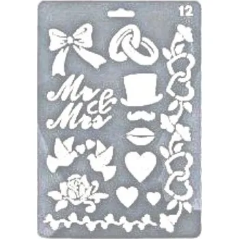 Plastová šablona, ZAMILOVANÝ MOTIVY , 26 x 17,4 cm, 1 kus