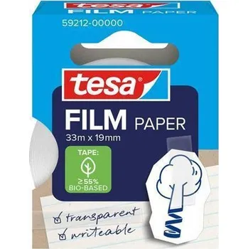 Lepicí páska "Tesafilm", transparentní, popisovatelná, papírová, 19 mm x 33 m, TESA 59212-00000-00