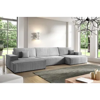 Sedací souprava Rozkládací sedací souprava Novu U - tkanina Poso 55 světle šedá