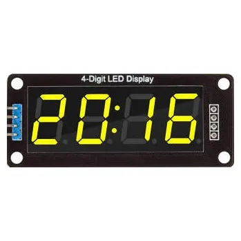 Elektronická stavebnice LaskaKit_cz Hodinový displej 0.56" TM1637 Žlutá