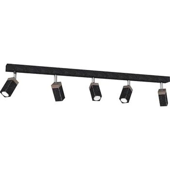 Bodové svítidlo Bodové svítidlo Solo Sawn, 5x dřevěné/černé kovové stínítko, b